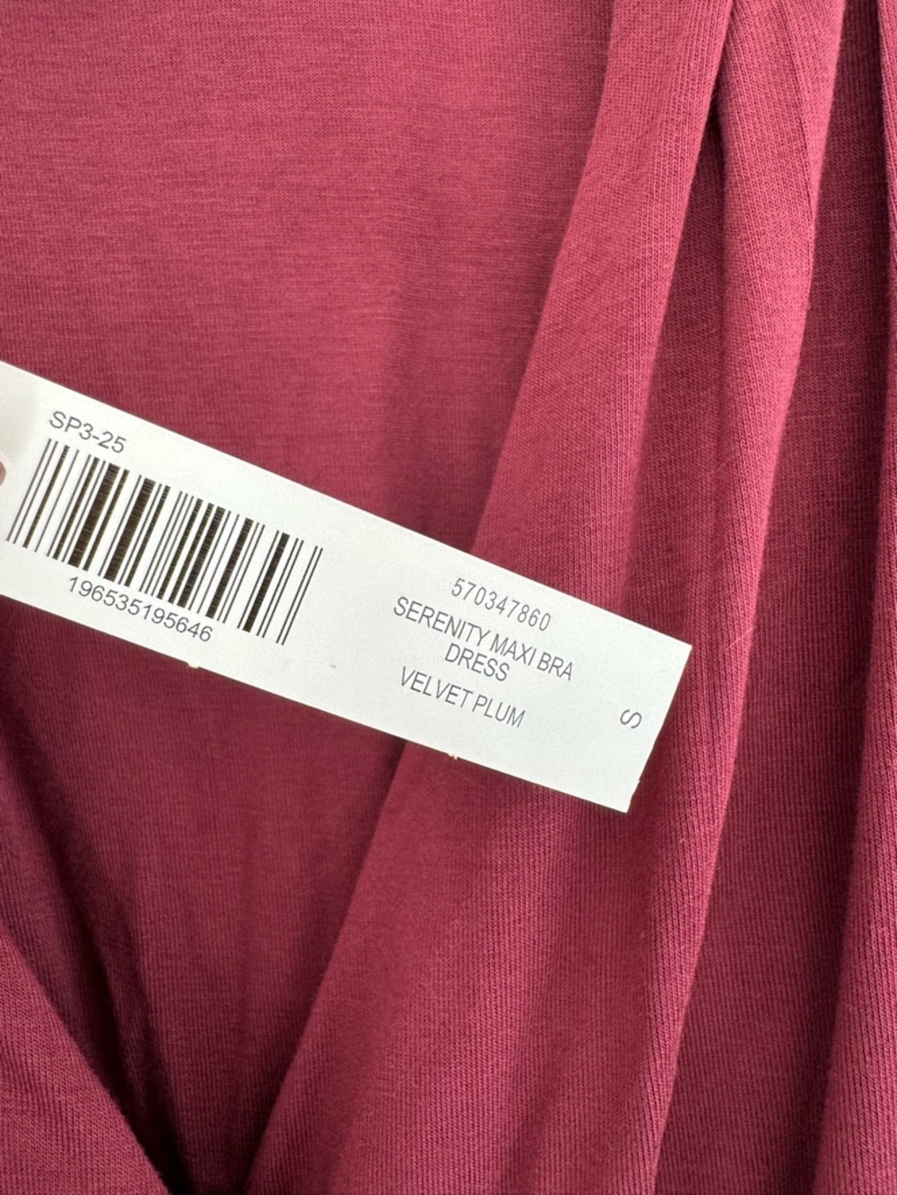Soma dark red plum Maxi Dress built in bra and pockets NWT serenity small S - Picture 10 of 12